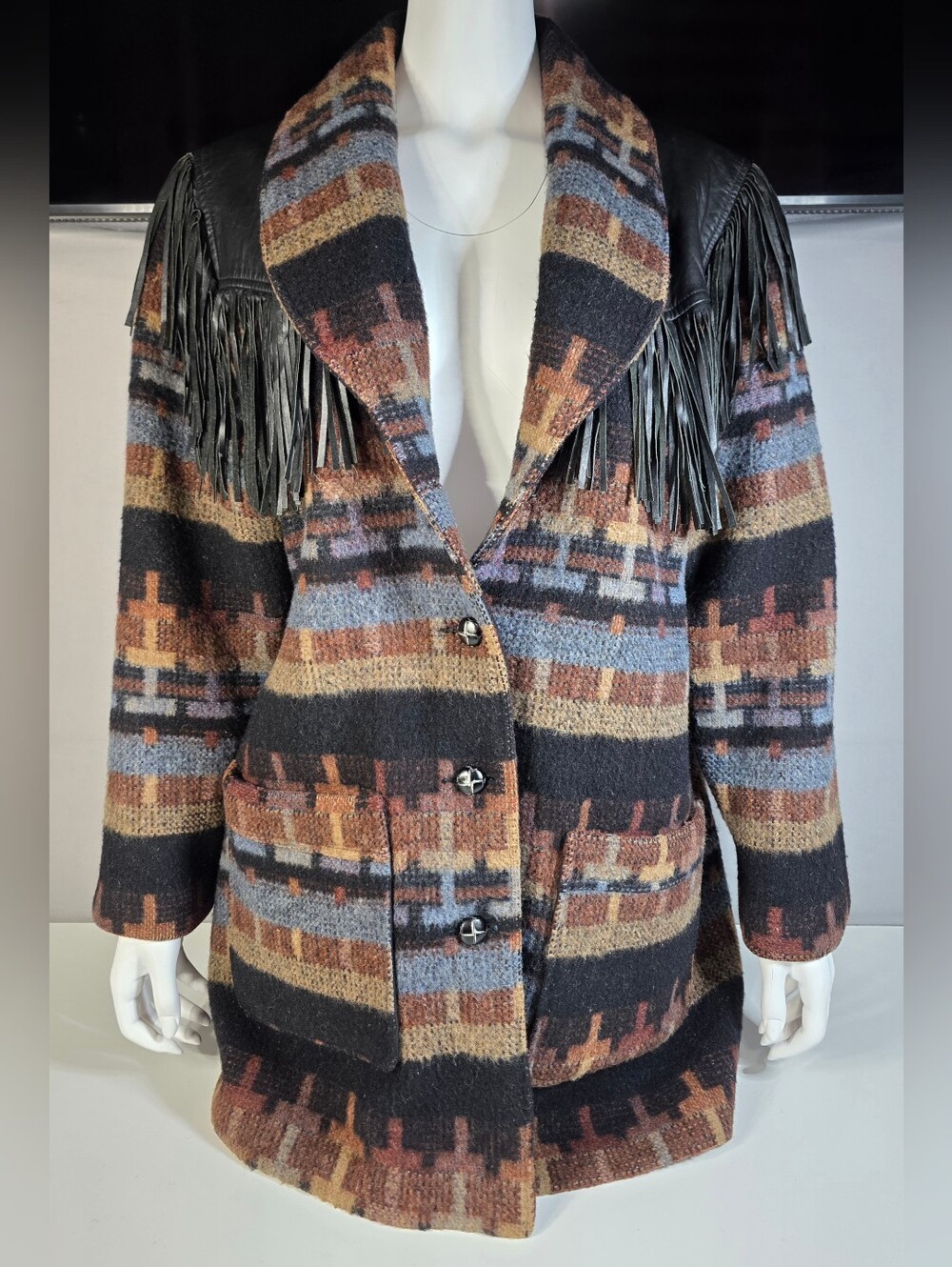 Pioneer Wear Southwestern Blanket Coat Men Size M-L Women Size L-XL